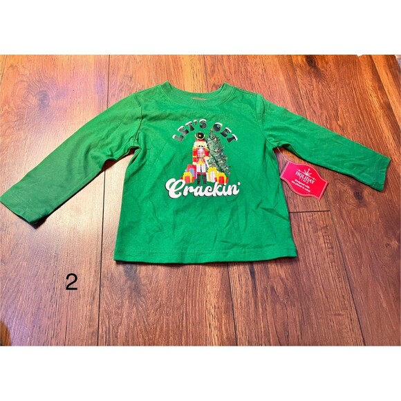 holiday christmas nut cracker t shirt green 2t toddler nwt holiday time long - Picture 1 of 4